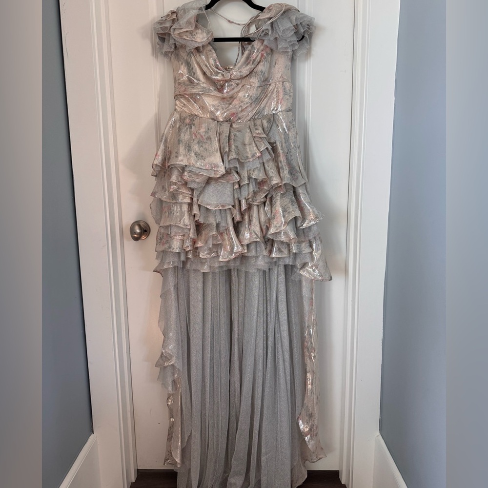 LoveShackFancy White Ruffle High-Low Tulle Party Dress - Picture 4 of 9